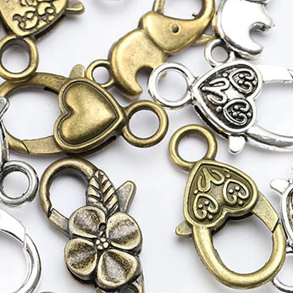

40 pcs Silver Alloy Clasps Love Shaped Buckles For Diy Jewelry Making Necklace Bracelet Accessories Durable Shiny Craft