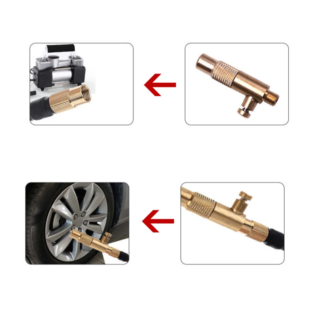 1pc Car Truck Tyre Tire Inflator Valve Connector Adapter 5-6mm Auto Air Pump Chuck Clip Repair Tools Pure Copper Gas Nozzle