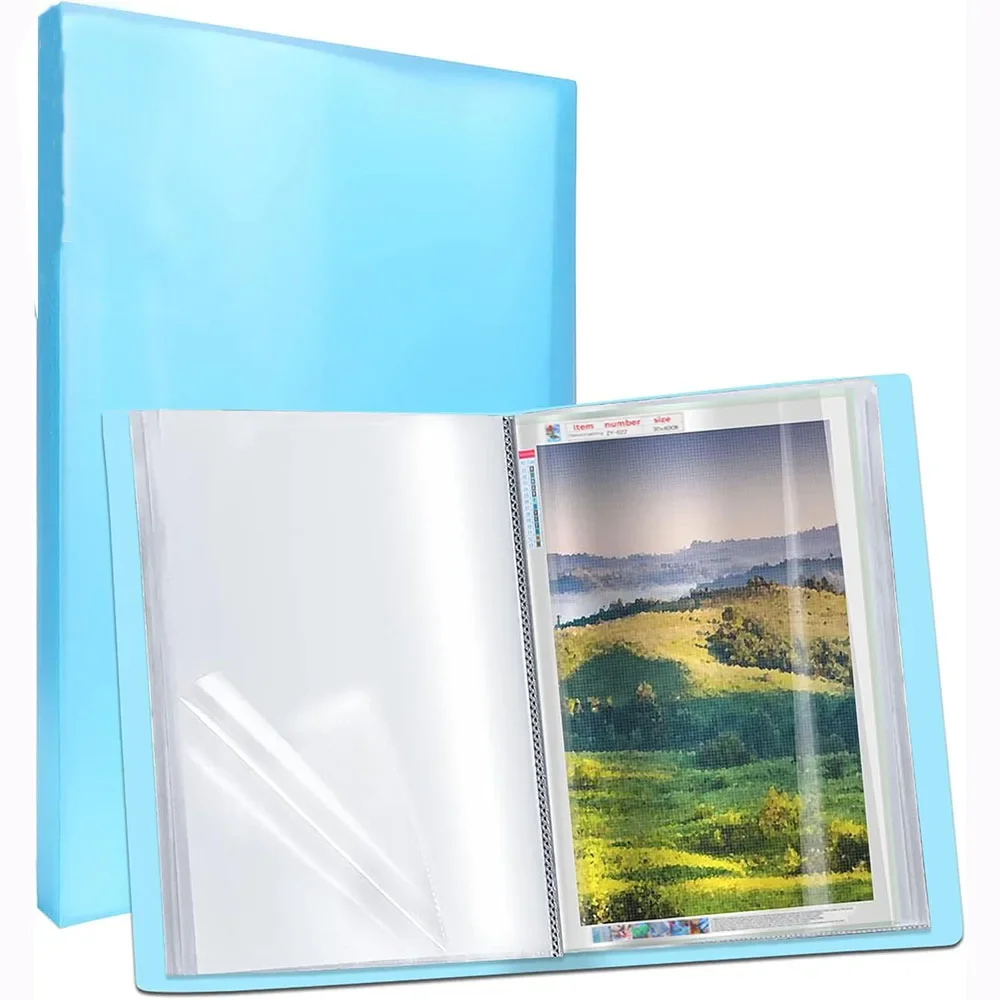 

Синий A3, 30-страничная алмазная живопись, фотоальбом, книга для хранения, портфель, презентация, прозрачные карманы, большая папка, канцелярские принадлежности