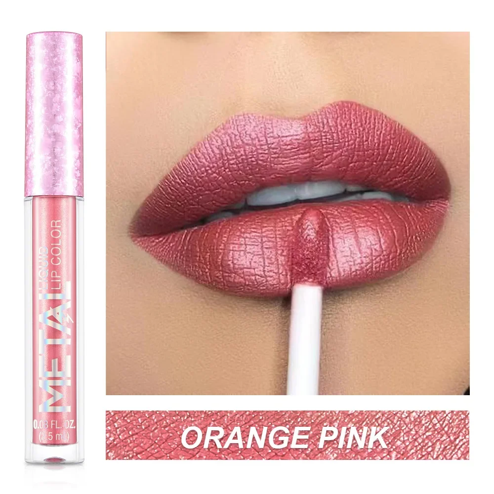 Glitter Metallic Lip Gloss Wasserdicht Matte Glänzende Flüssigkeit Lippenstift Lippen Schimmern Farbton Dauerhaft Nicht-stick Tasse Lippen Make-Up Kosmetik