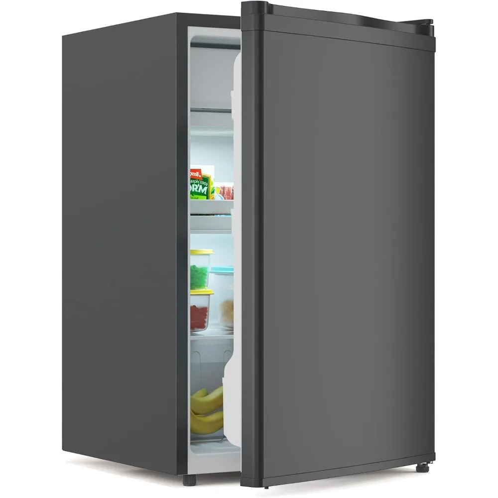 

Mini Fridge for Bedroom, Office, Dorm, 4.3 Cu.Ft with Freezer, Single Door, 7 Settings Temperature Adjustable, Portable Fridge