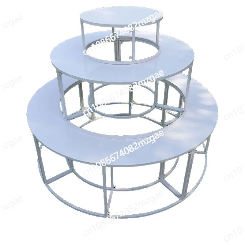 Wedding wrought iron S-shaped round dessert table table outdoor wedding decoration flower stand engagement banquet table