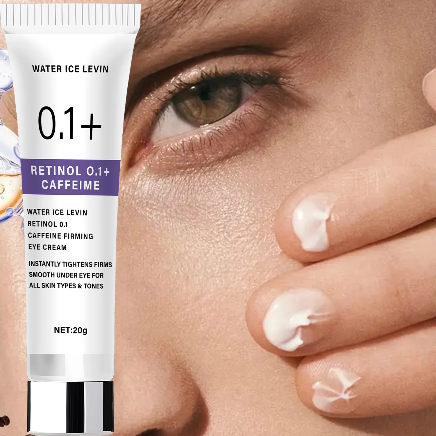 Retinol 0.1+ Caffeine Firming Eye Cream, Moisturizes, Protects, Tightens & Smooths Under Eye, Suitable for All Skin Types