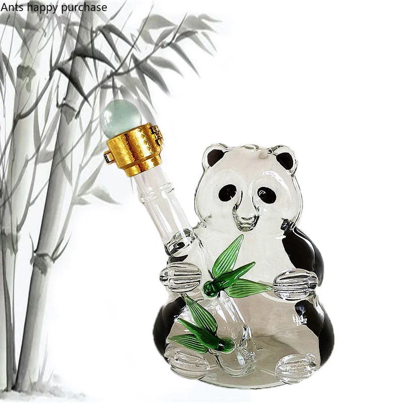 Panda Glass Bottle Liquor Bottle Flagon Wine Dispenser Decanter Wine Bottle Sealed Jar Wine Separator Hip Flasks Wine Decanter