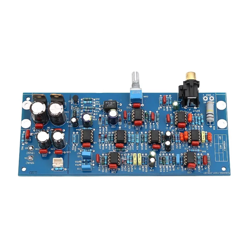 For high and low level input, professionally designed subwoofer filter front plate with eight dual operational amplifier gain