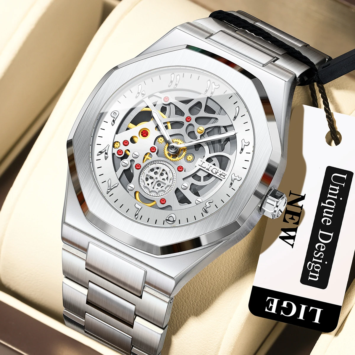 LIGE 2026 Men's watches fashion business quartz male watch luminous military watches men luxury mens wristwatch reloj hommes+BOX