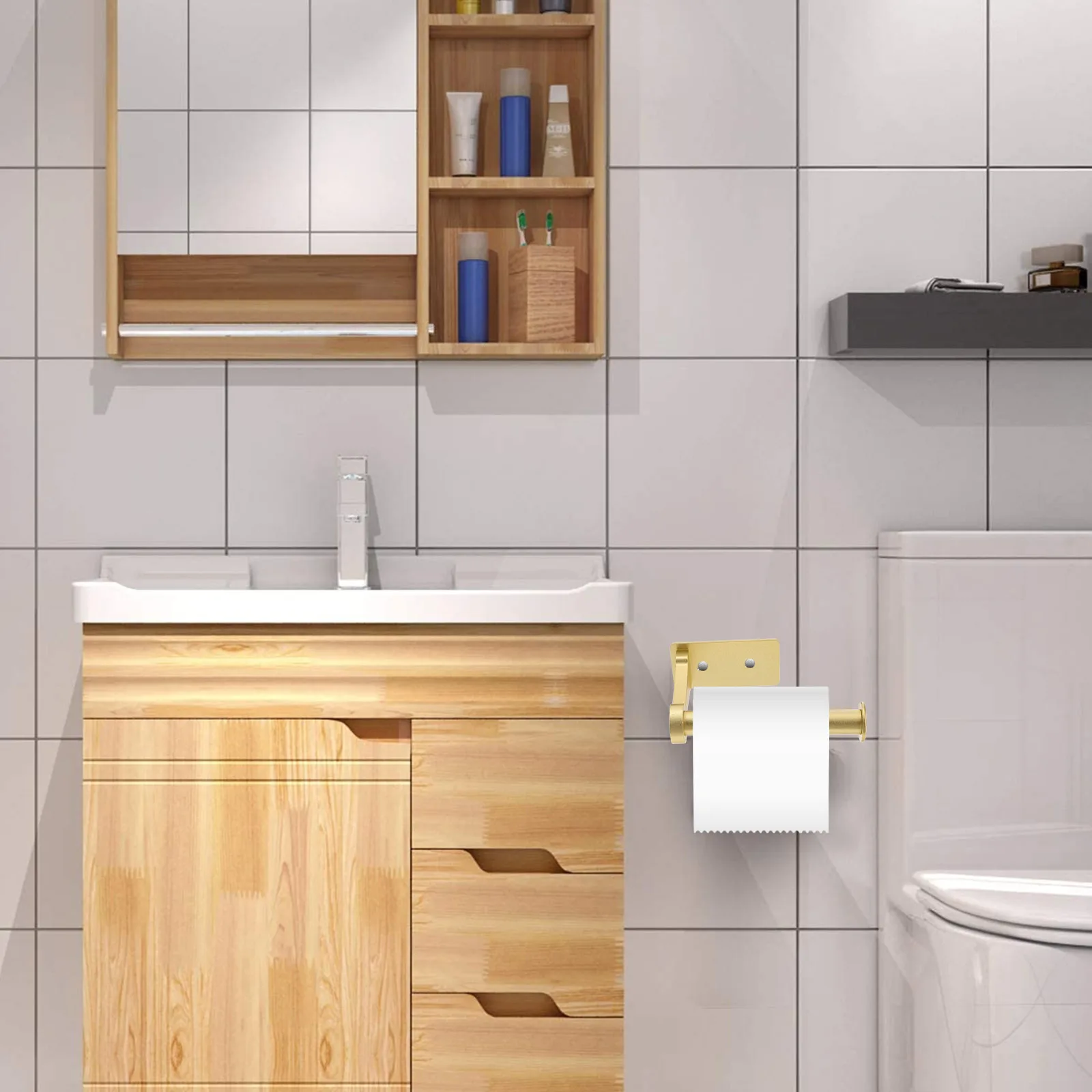 

Настенный держатель для салфеток из алюминиевого сплава, нержавеющий, устойчивый к коррозии, компактная стойка для туалетной бумаги для ванной комнаты, кухни