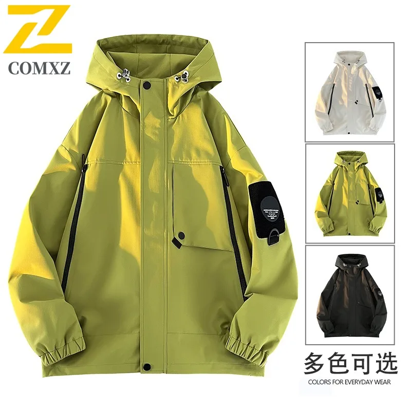 

COMXZ 2025 Spring Autumn New Men Korean Trendy Handsome Versatile Casual Hooded Jacket for breathable lightweight windbreaker