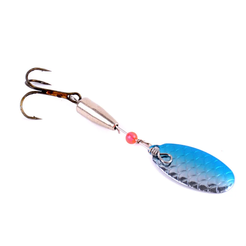 3 pz 6cm 4.3g metallo Spinner cucchiaio esche da pesca trota esca dura paillettes Paillette esche artificiali amo triplo attrezzatura da pesca