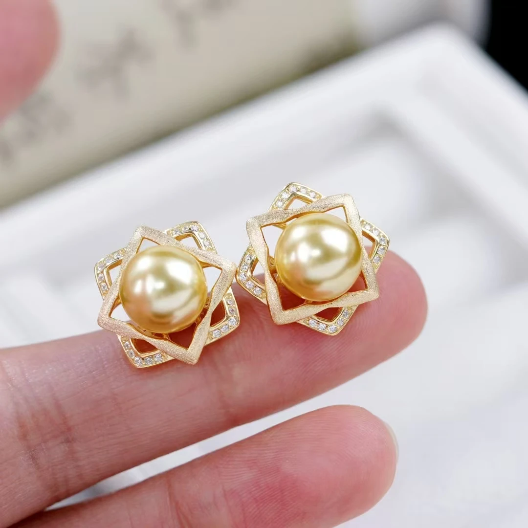 

Базовая фурнитура для сережек из стерлингового серебра 925 пробы, крепления для ювелирных изделий, фурнитура, Женские аксессуары для жемчуга 10-11 мм