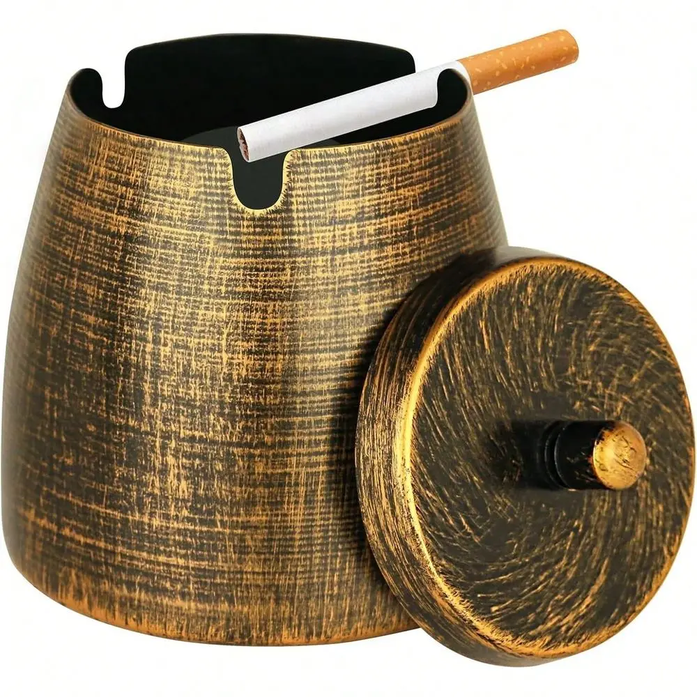 

Уличная ветрозащитная и водонепроницаемая скрытая пепельница с крышкой для сигарет, модель 2025 года, для патио, дома, декора стола