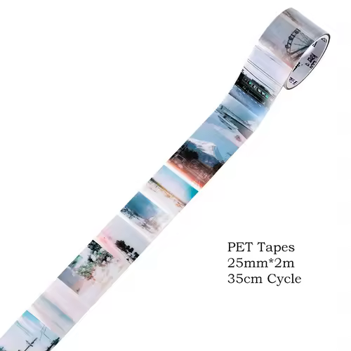 Journamm 25mm*2m Retro Film Theme PET Tapes DIY Scrapbooking Collage Stationery Decor Journalling Materials Ins Adhesive Tapes - Image 9