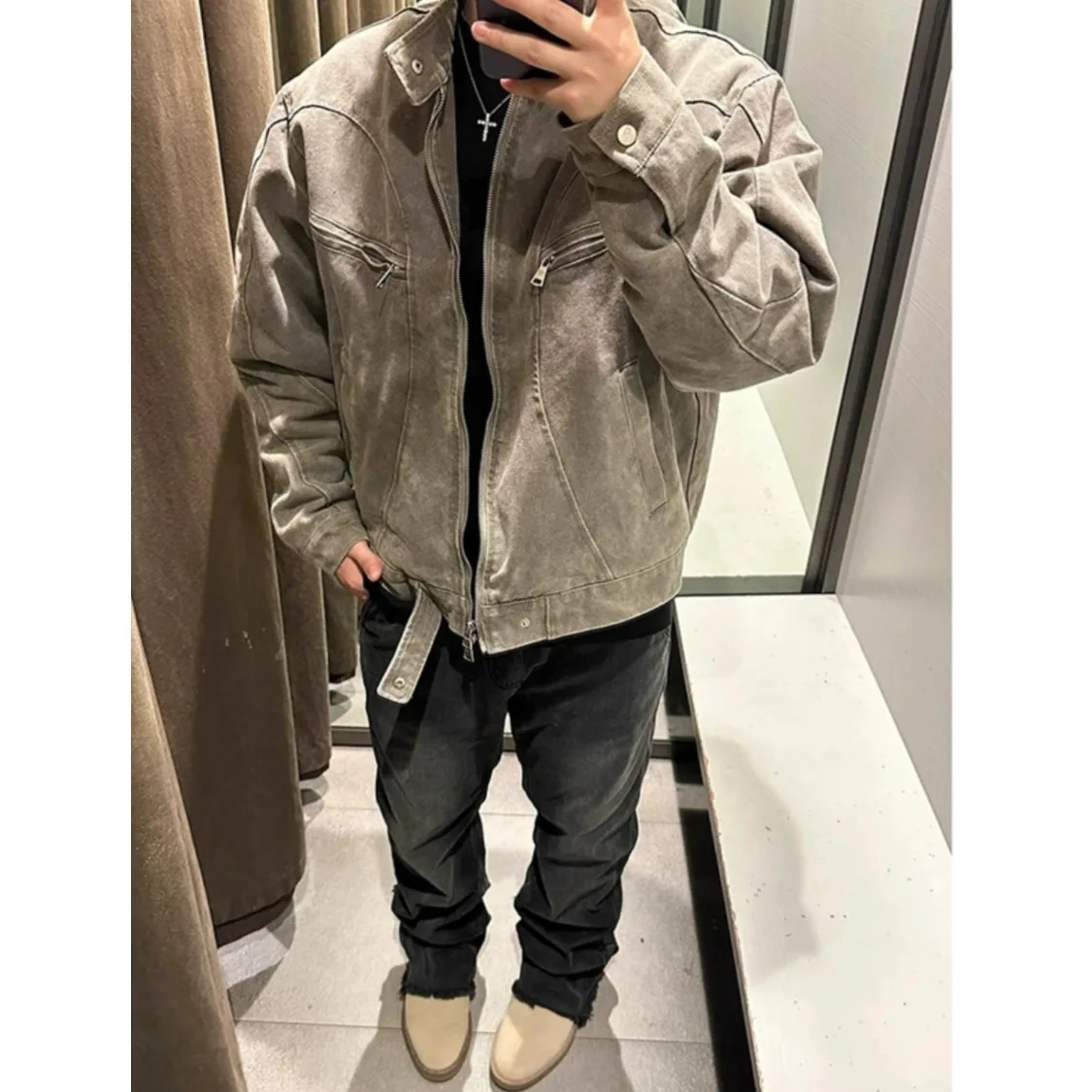 

i ort Harington Jaet Men's Spring Autumn Cleanfit American High Street Youthful Haome Workwear Jaet Casual Sle