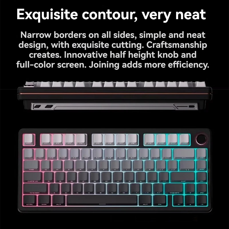 

Комплект механической клавиатуры Keyverse Infi75 Lite, раскладка 75%, индивидуальный трехрежимный RGB, прокладка с возможностью горячей замены, комплект механической клавиатуры