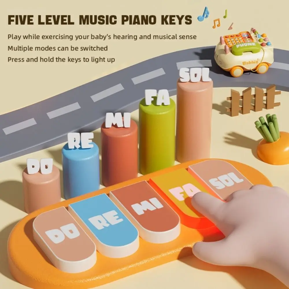 ABS Babytelefoon Speelgoed Muziek Stempuzzel Babypiano Muziek Licht Speelgoed Interactieve simulatie Elektronische leermachine Baby Kind