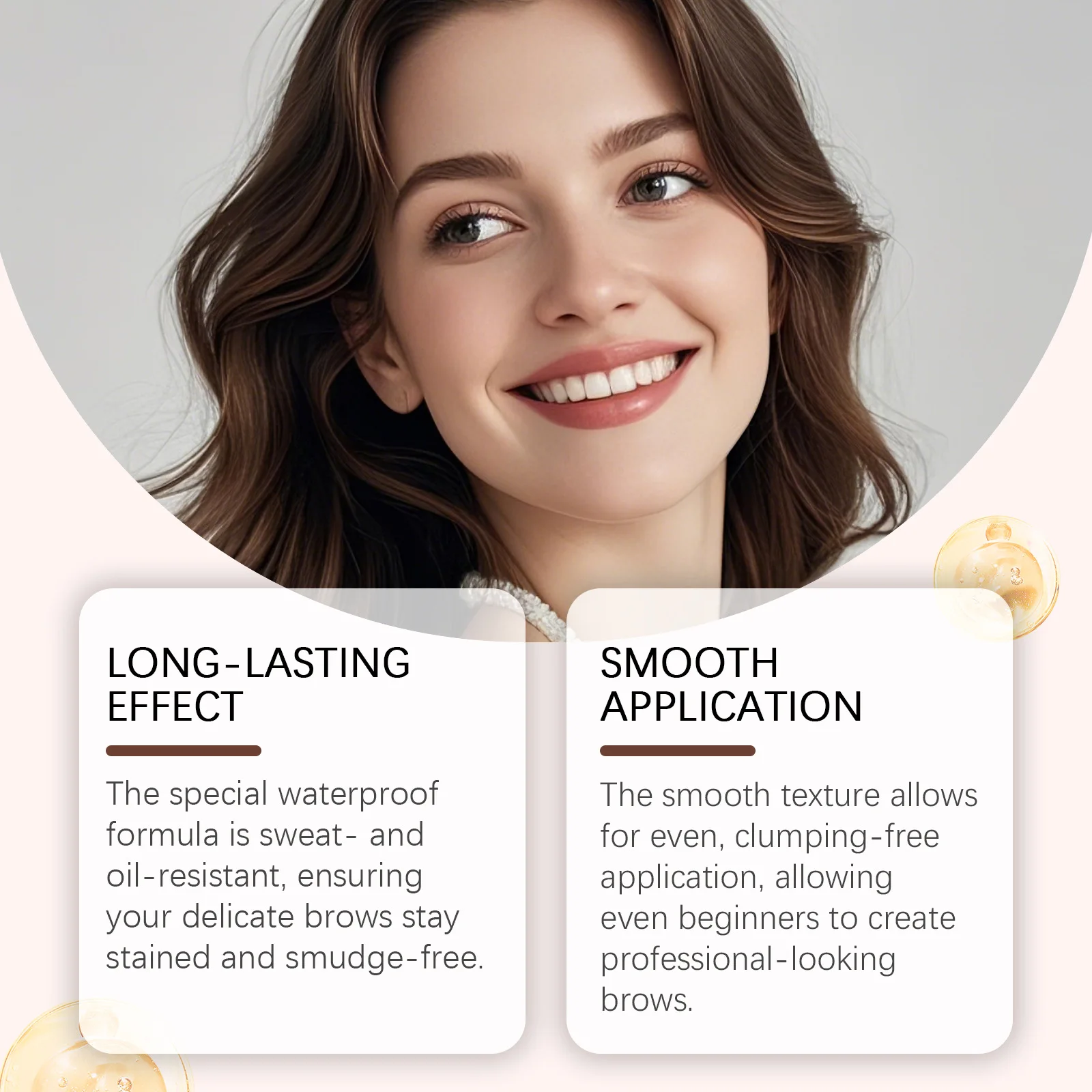 →이브Matita per sopracciglia selvaggia a 2 punti Penna per sopracciglia liscia per trucco con penna per sopracciglia liquida sottile impermeabile facile da impugnare