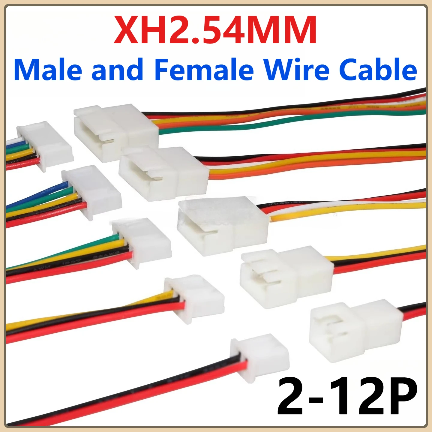 

10PCS JST XH2.54 XH 2.54mm Wire Cable Connector 2P/3P/4P/5P/6/7/8/9/10/11/12 Pin Pitch Male Female Plug Socket 10/20/30cm Length