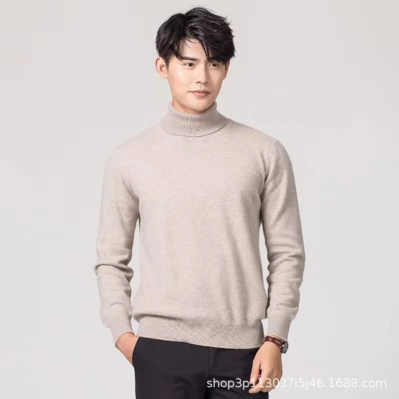 Autumn and Winter Cashmere Sweater Men\'s Pullover Half High Collar Soft and Warm Pullover Knitted Sweater Men\'s Sweater