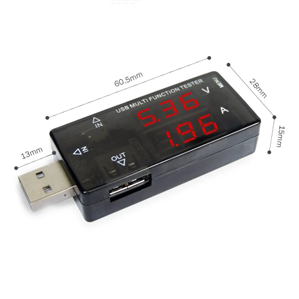 KWX A16 USB Voltage Current Tester with Dual Display Timer and Overcurrent Protection for Testing USB 2 0 Power Supply
