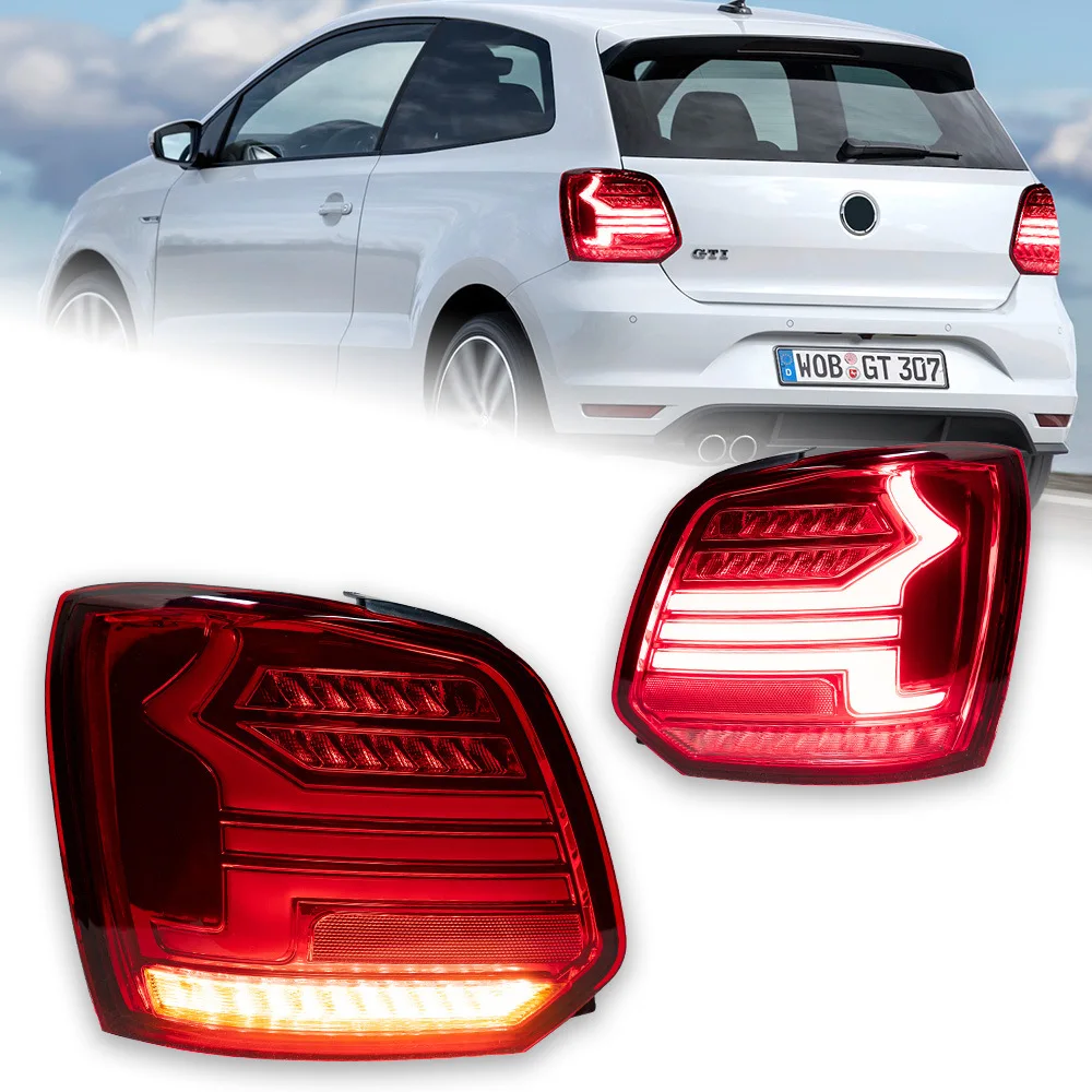 For 10-18 Model Year Polo Tail Light Assembly Standard Fitment Modified LED Running Lights Flowing Turn Signals