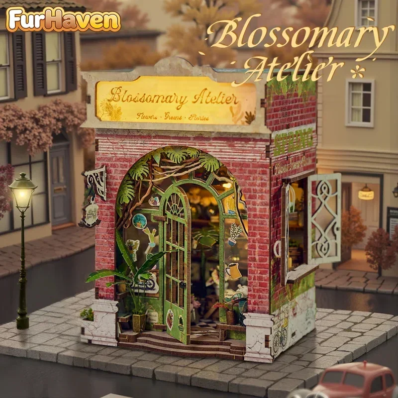 

Деревянные миниатюрные домики-конструкторы FurHaven DIY Blossomary Atelier: Сборные домики-подставки для книг, декор для дома, подарок для друзей