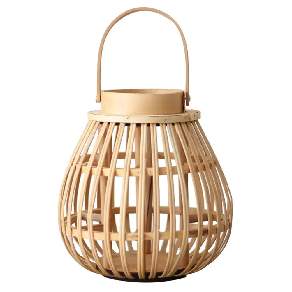 

Rattan C lestick Lantern H made Woven Bamboo Storage Baskets Home Decor Romantic Table Decoration Gift