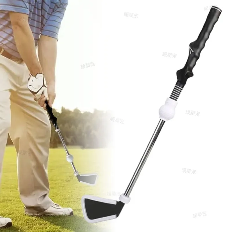 Golf Swing Training Aid Golf Iron Retractable Rhythm Click Sound Warm Up Golf Swing Trainer Golf Grip Trainer Iron Golf Supplies