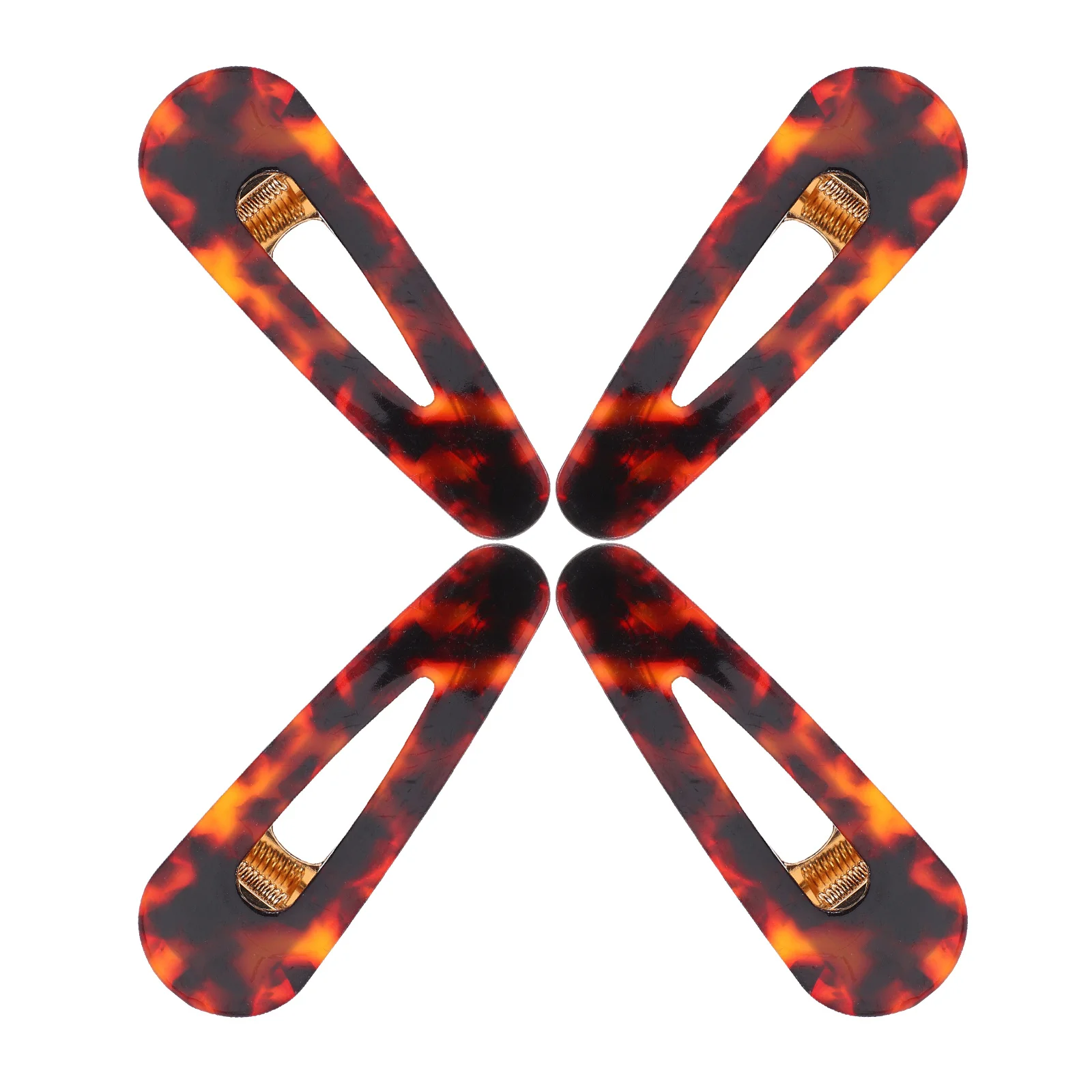 

4Pcs Retro Tortoiseshell Hair Clips Water Barrettes for Ladies Elegant Gift Amber Water Droplets Hair Clip