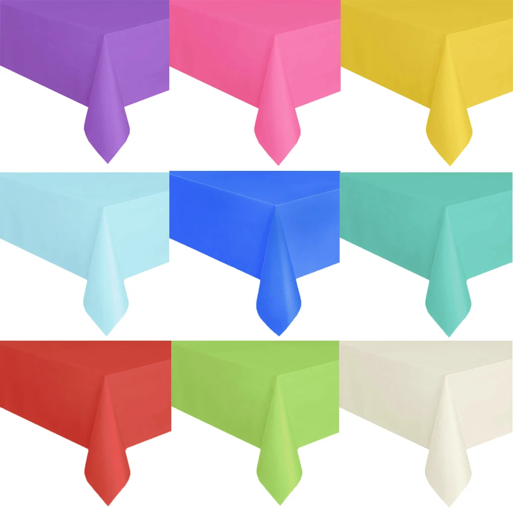 Nappe jetable couleur Macaron, 1 pièce, nappe de fête en plastique pour bricolage, décorations de fête d'anniversaire et de noël pour mariage