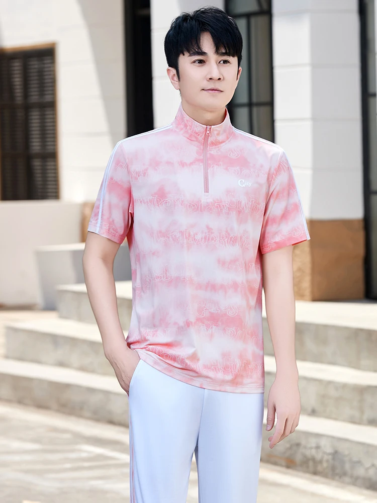 

Летний спортивный костюм из ледяного шелка для мужчин: быстросохнущий, дышащий, удобный для бега и активного отдыха