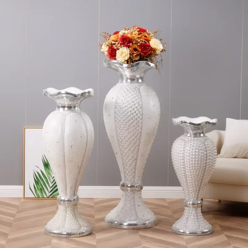 for HJ260006 Large Polyresin Vase Tall Glass Flower Vase Wedding Party Decoration Fiberglass Floral Centerpiece Resin Vases