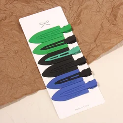 2Pcs/Set Korea INS Seamless Clip for Women Fashion Black Green Klein Blue Metal Broken Hair Bangs Hairpin Sweet Hair Accessories