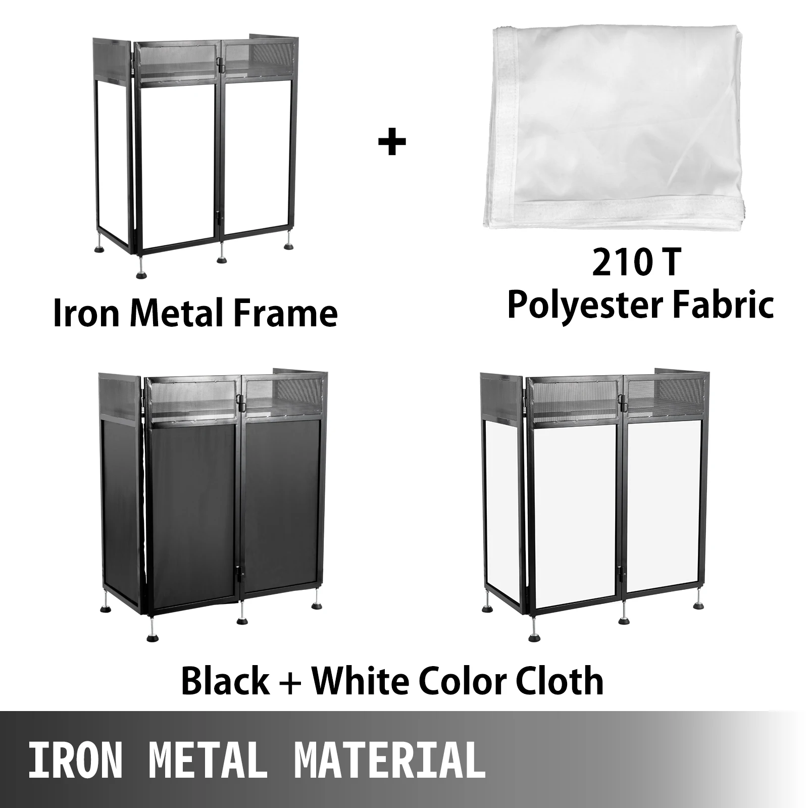 VEVOR DJ Event Facade Booth Black Scrim Metal Frame Booth 20