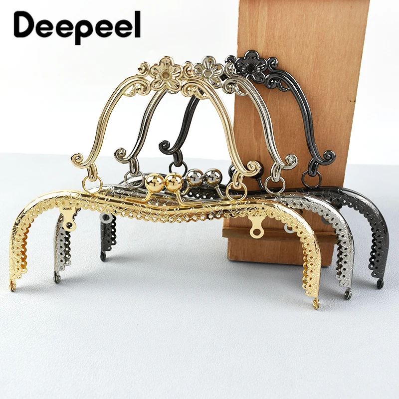 

2/5/10Pcs 20.5cm Embossed Metal Purse Frame Bag Handle Kiss Clasp DIY Handmade Handbag Wallet Sewing Brackets Bags Accessories