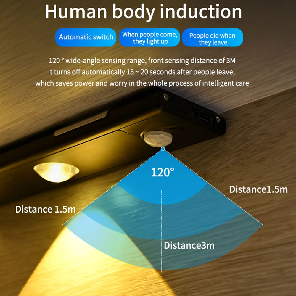 USB Aufladbare Lampe LED Nacht Licht Motion Sensor Led Licht Für Küche Schrank Schrank Beleuchtung 20cm/30cm/40cm Aluminium LEDs