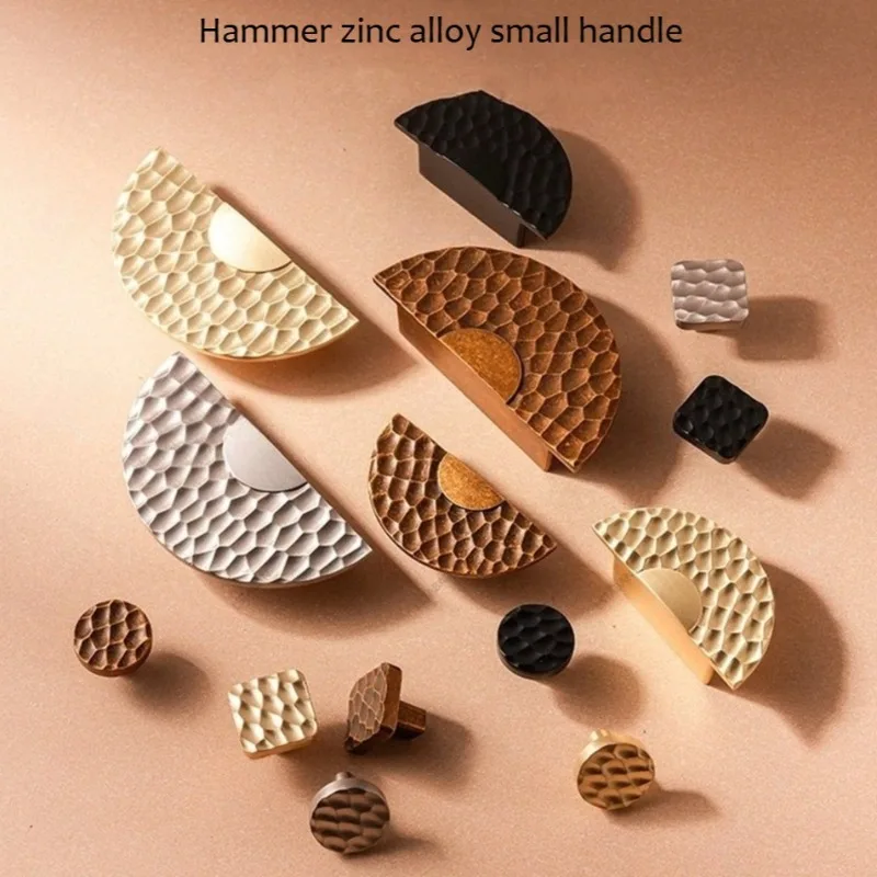 Minimalist hammer zinc alloy small handle semi-circular design wardrobe cupboard shoe cabinet universal door handle