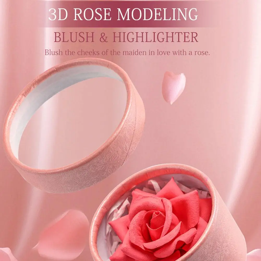 5-color Three-dimensional Rose Powder Blusher High Gloss Pearl Powder Blusher Eye Shadow Is Suitable For Daily Makeup