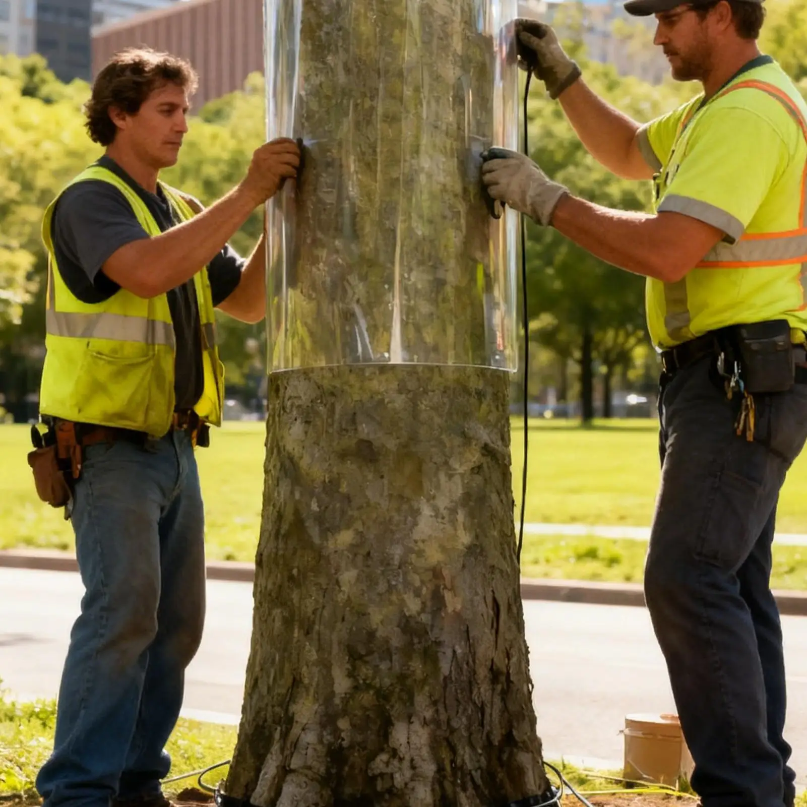 

Tree Trunk Wrap Transparent Waterproof Self-Adhesive Garden Supplies Winter Tree Wrap For Animals Rabbit Squirrel Christmas