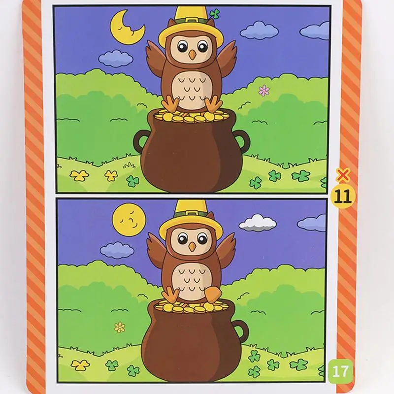Family Card Game Difference Picture Game Educational Interactive Funny Kids Toys For Girl School Preschoolers Home Playtime Boy