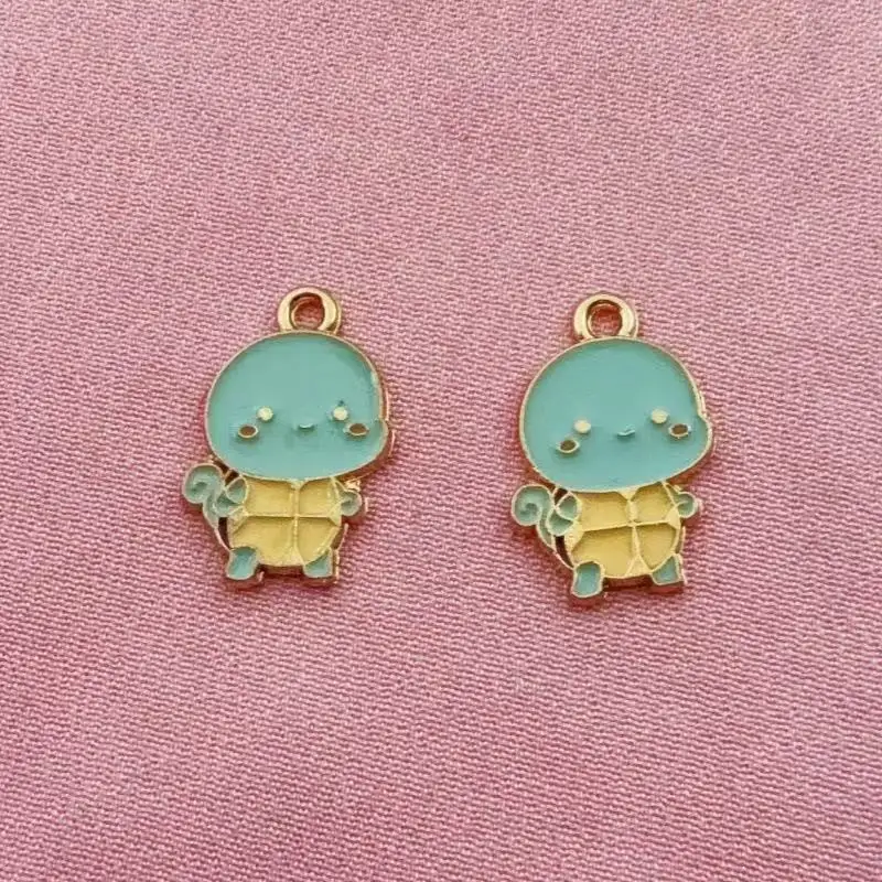 10PCS alloy drip oil cartoon animal pendant, DIY jewelry making earrings, keychain accessories