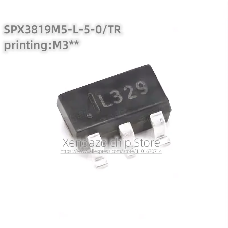 50pcs/lot SPX3819M5-L-5-0/TR SPX3819M5-L-5-0 Silk screen printing M3** SOT23-5 package 500mA Voltage regulator chip