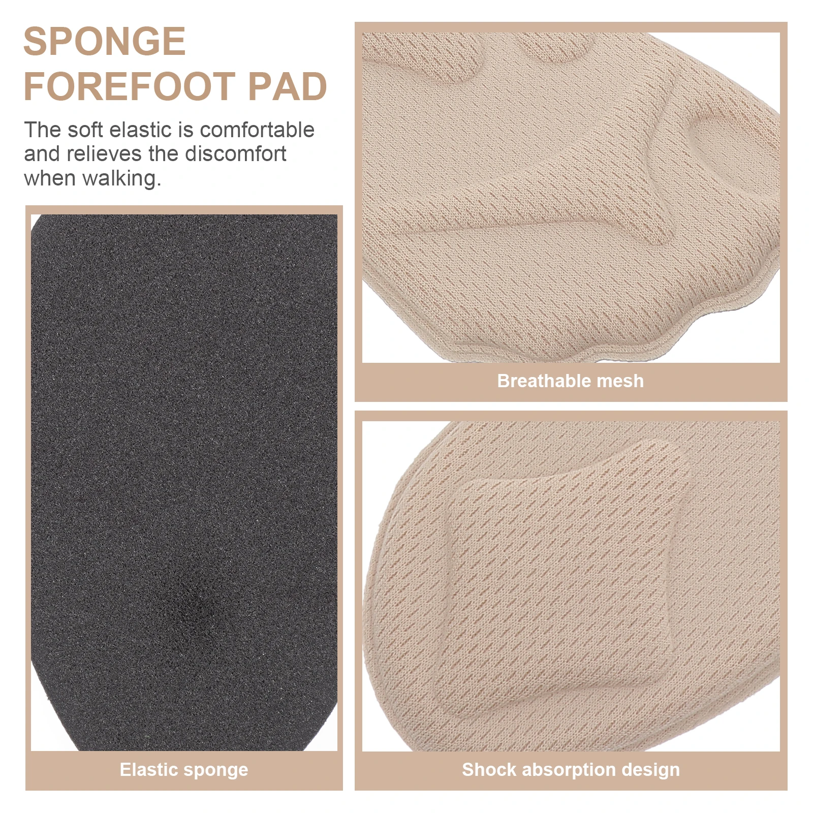 

8pcs Comfortable Pain Relief Front Foot Cushions Invisible Insoles For High Heels Forefoot Pads Shoe Inserts Orthotic Foot