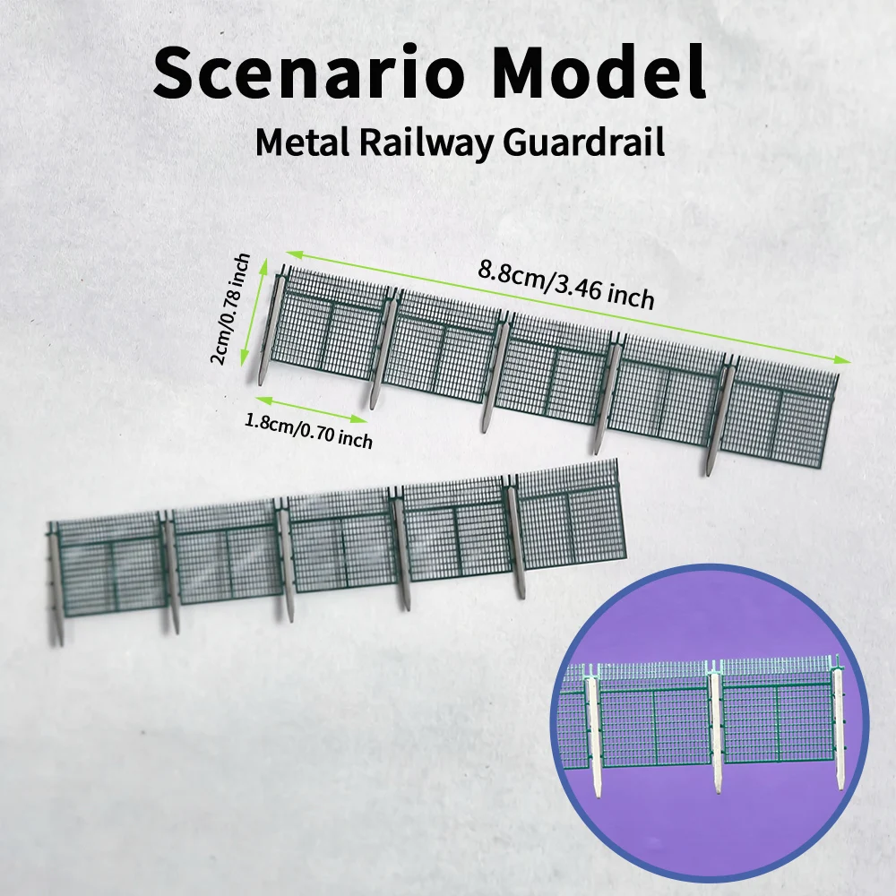 

N Scale Miniature Protective Metal Fence 1/150 Model Guaedrail For Railway Train/Sand Table/Military Scene Material/Diorama 1PC