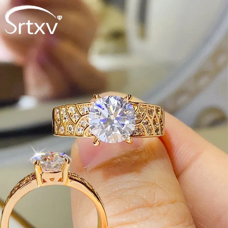 

D Color Moissanite Rings S925 Sterling Silver Sparkling Lab Diamond For Women Engagement Wedding Ring Gifts Jewelry Tested Pass