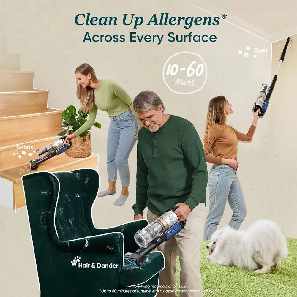 Беспроводной пылесос HEPA-фильтр Легкий мини-мощный всасывающий пылесос, устойчивый к запутыванию срок службы батареи 60 минут с щелевым инструментом