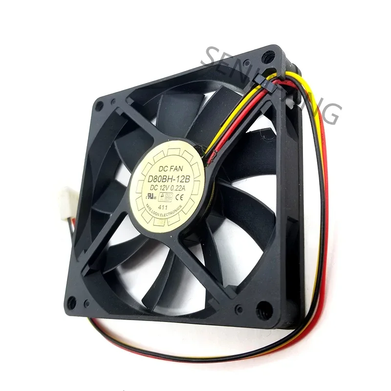 

Well Tested Fan D80BH-12B DC 12V 0.22A 8015 80*80*15mm 3-Pin Cooling