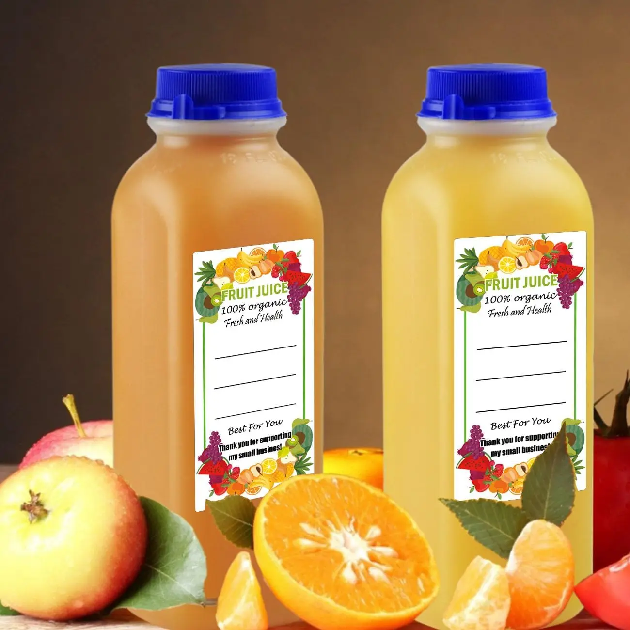

120 Pack Plastic Juice Bottle Labels 1.6x2.4 Inch Bulk Containers Stickers for Fruit Juicing Drink Canning