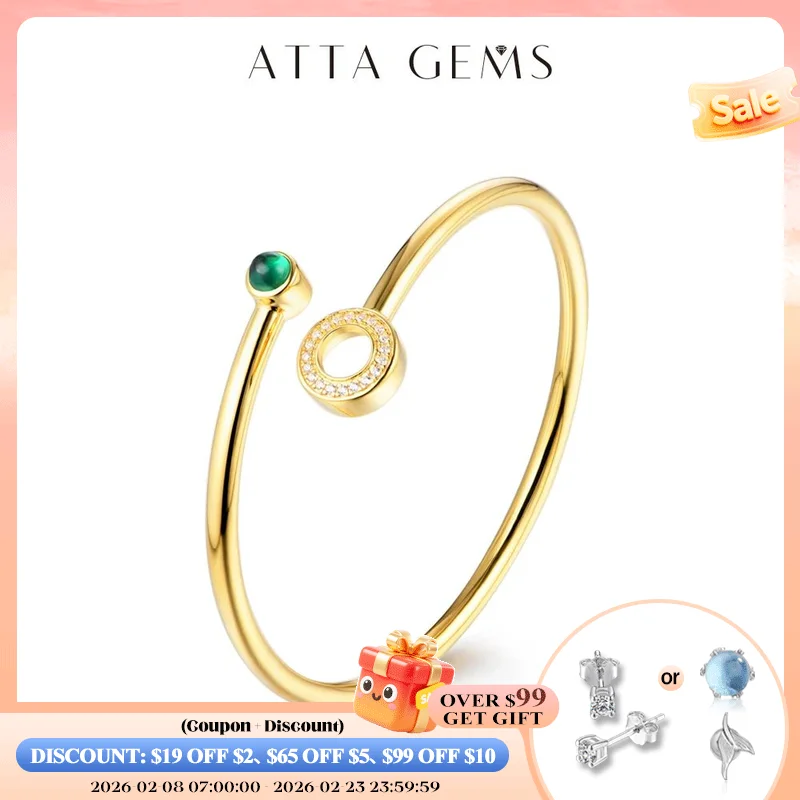 

ATTAGEMS, изумрудные браслеты с драгоценными камнями для женщин, 18 карат, позолоченный Шарм-браслет с желтым золотом для романтической помолвки, женские подарки