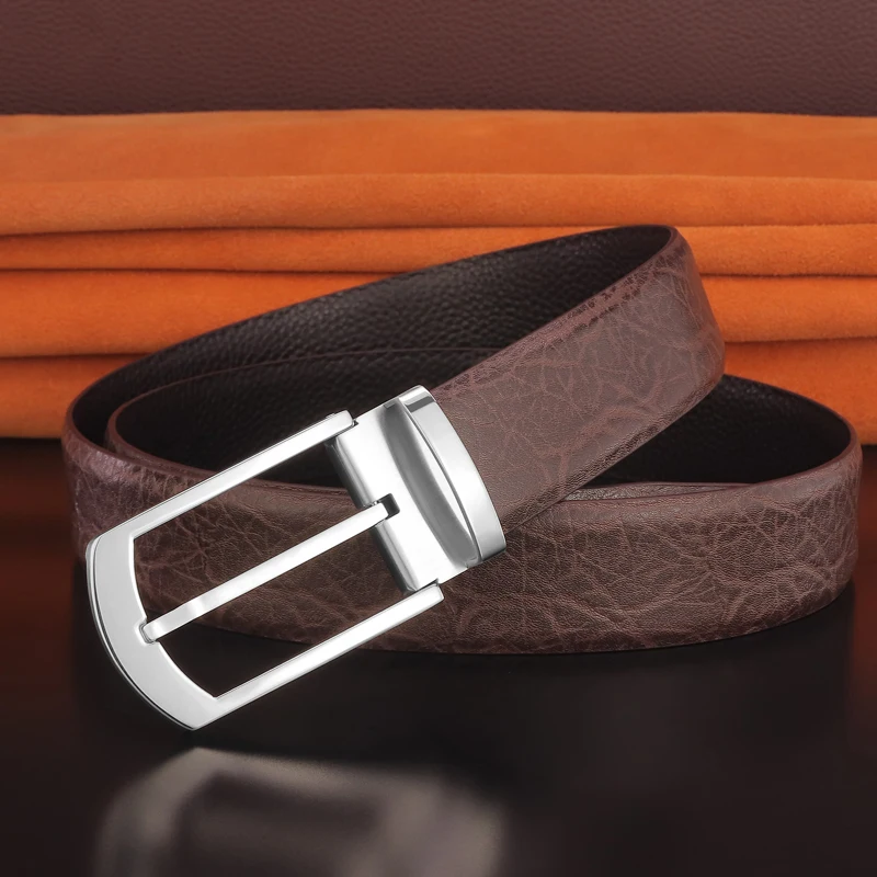 Hoge Kwaliteit Leisure Pin Gesp Cowboy Riem Mannen Mode Lederen Riem Zwart Designer Volnerf Tailleband Cintos Masculinos