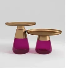 New Sales Furniture New Modern Design Luxury Fashion Furniture Round Glass Storage Coffee Side with Glass Base